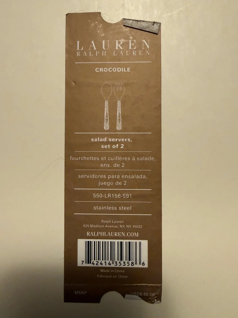 Ralph Lauren “Crocodile” Salad Servers NEW